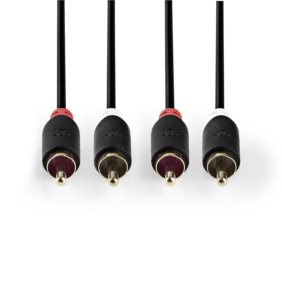 Audio Kabel,, Cinch Stecker Zweifach, 2 Meter, Geschirmt, Schwarz, MediaKabel