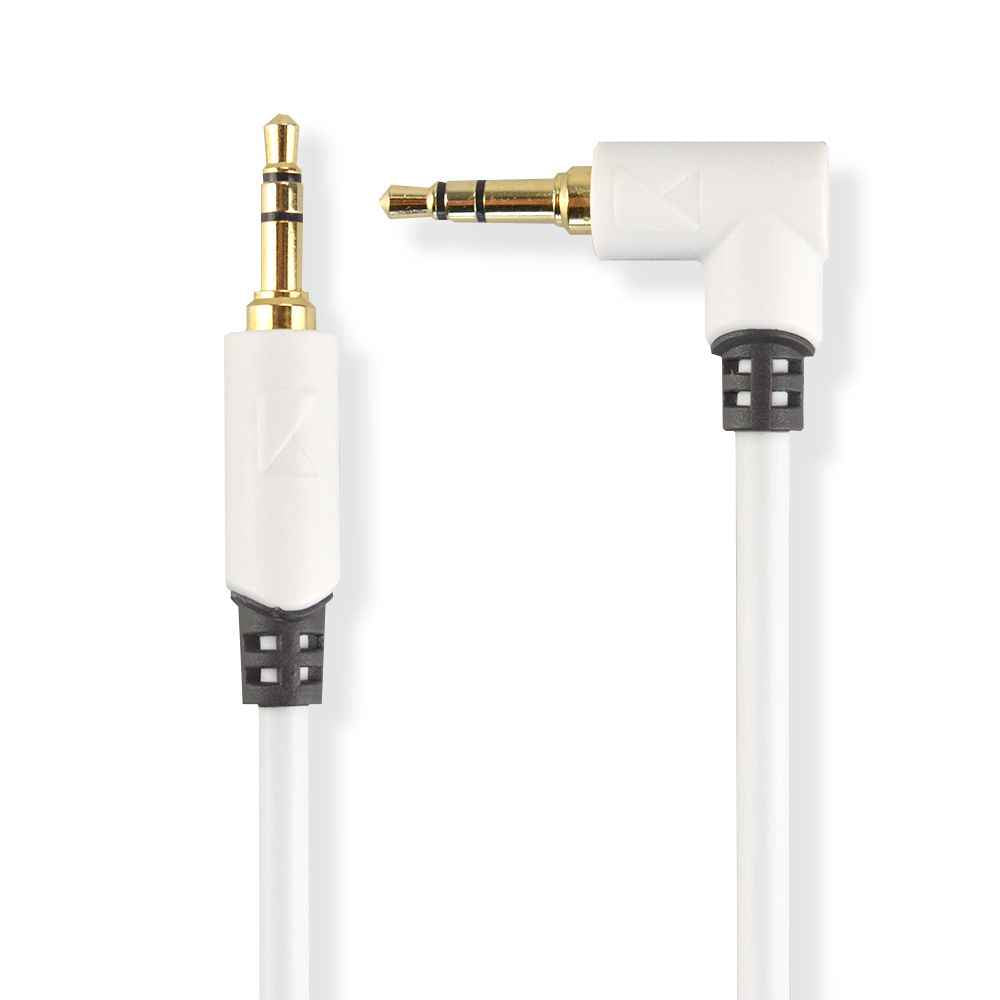  Audio Kabel, Klinken Stecker 3.5mm auf Stecker 3.5mm, 0.15 Meter, Weiß, Robust, Vergoldet, MediaKabel