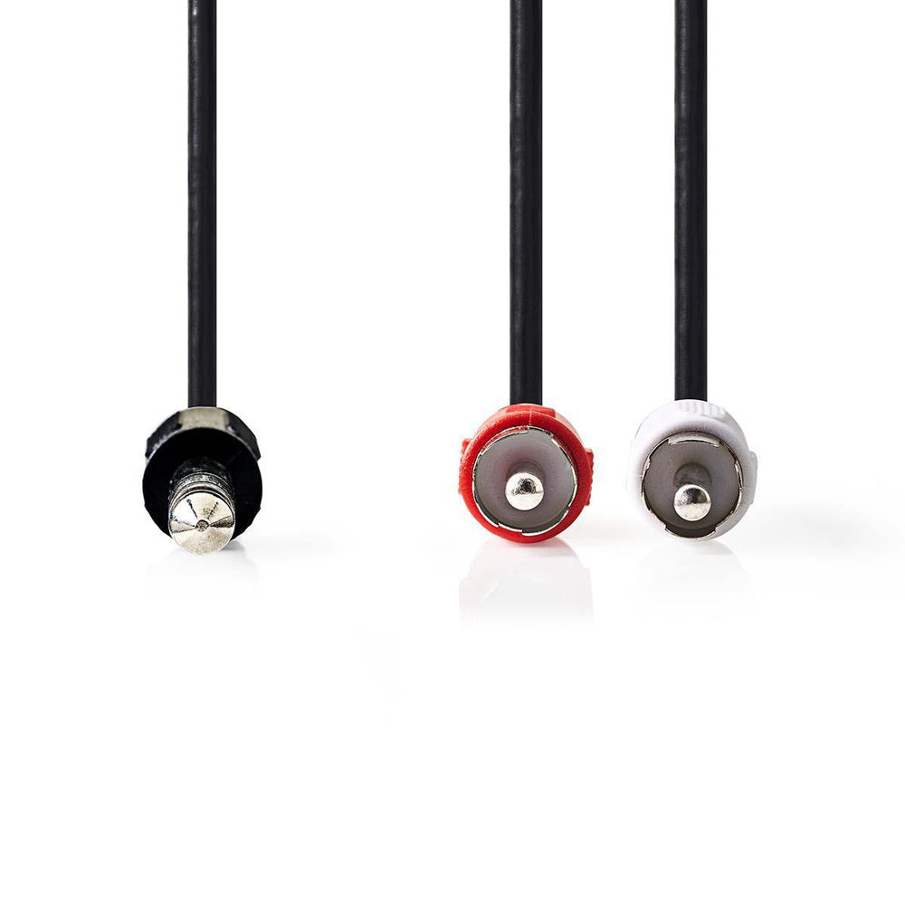 Audio Kabel, Cinch Stecker Zweifach, Klinke Stecker 6.35mm, 2 Meter, Schwarz, MediaKabel
